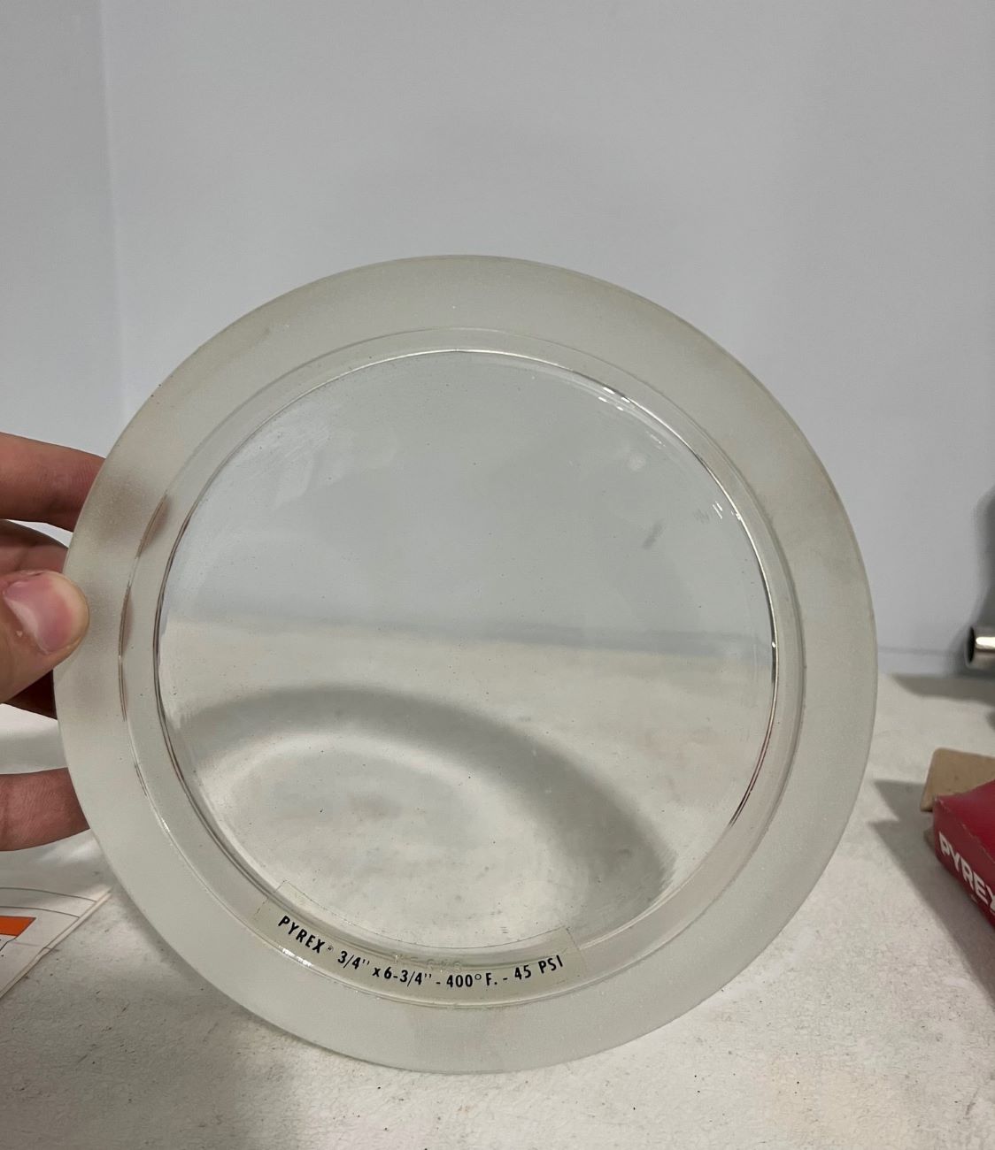 Pyrex Annular Edge Sight Glass, 3/4